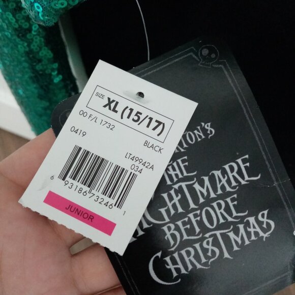 NWT Disney The Nightmare Before Christmas Sweater Sequin Sleeves - Picture 4 of 5